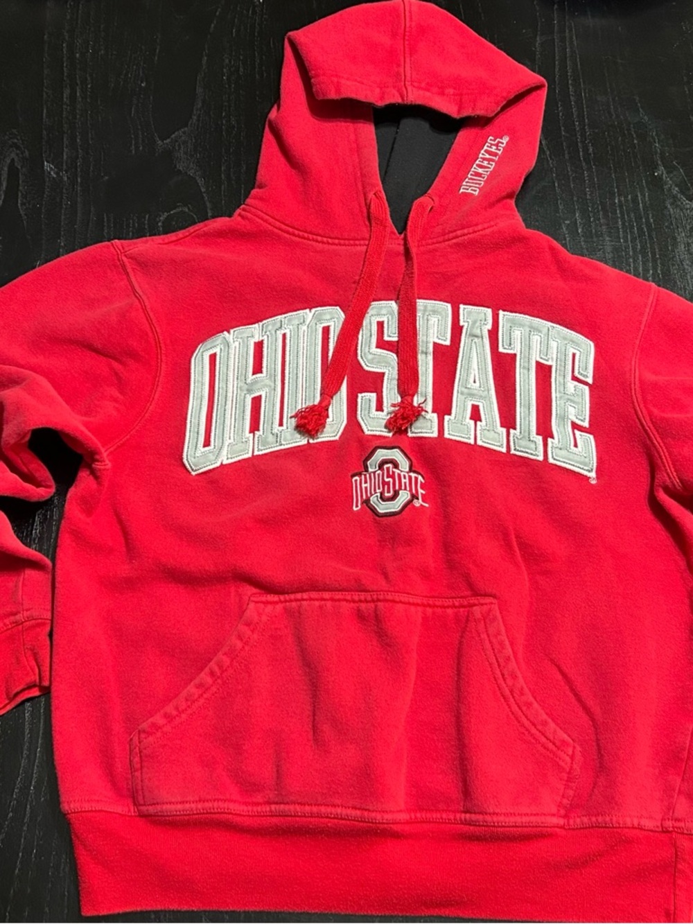 Ohio State Red Pullover Hoodie with Embroidered Logo